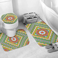 Sicily Italy Carretto Siciliano Bathroom Set Green Sicilian Cart Wheel Pattern