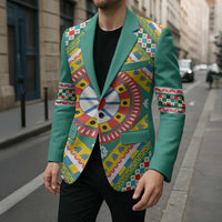 Sicily Italy Carretto Siciliano Blazer Green Sicilian Cart Wheel Pattern