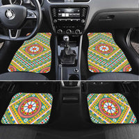 Sicily Italy Carretto Siciliano Car Mats Green Sicilian Cart Wheel Pattern