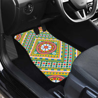 Sicily Italy Carretto Siciliano Car Mats Green Sicilian Cart Wheel Pattern