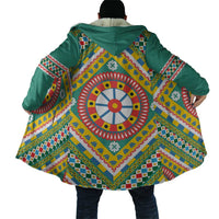 Sicily Italy Carretto Siciliano Cloak Green Sicilian Cart Wheel Pattern