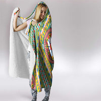 Sicily Italy Carretto Siciliano Hooded Blanket Green Sicilian Cart Wheel Pattern