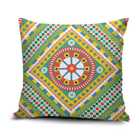 Sicily Italy Carretto Siciliano Pillow Cover Green Sicilian Cart Wheel Pattern