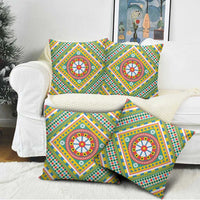 Sicily Italy Carretto Siciliano Pillow Cover Green Sicilian Cart Wheel Pattern