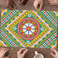 Sicily Italy Carretto Siciliano Puzzle Green Sicilian Cart Wheel Pattern