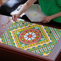 Sicily Italy Carretto Siciliano Puzzle Green Sicilian Cart Wheel Pattern