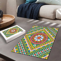 Sicily Italy Carretto Siciliano Puzzle Green Sicilian Cart Wheel Pattern