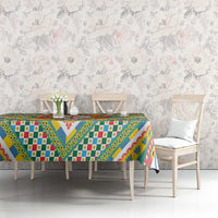 Sicily Italy Carretto Siciliano Tablecloth Green Sicilian Cart Wheel Pattern