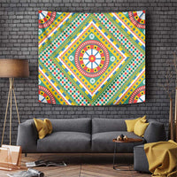 Sicily Italy Carretto Siciliano Tapestry Green Sicilian Cart Wheel Pattern