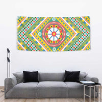 Sicily Italy Carretto Siciliano Tapestry Green Sicilian Cart Wheel Pattern