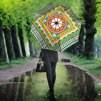Sicily Italy Carretto Siciliano Umbrella Green Sicilian Cart Wheel Pattern