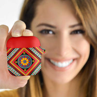 Sicily Italy Carretto Siciliano AirPods Case Red Sicilian Cart Wheel Pattern