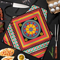 Sicily Italy Carretto Siciliano Apron Red Sicilian Cart Wheel Pattern