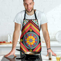 Sicily Italy Carretto Siciliano Apron Red Sicilian Cart Wheel Pattern