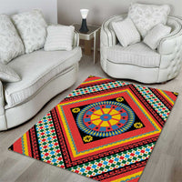 Sicily Italy Carretto Siciliano Area Rug Red Sicilian Cart Wheel Pattern