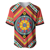 Sicily Italy Carretto Siciliano Baseball Jersey Red Sicilian Cart Wheel Pattern
