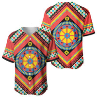 Sicily Italy Carretto Siciliano Baseball Jersey Red Sicilian Cart Wheel Pattern