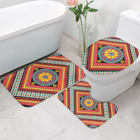Sicily Italy Carretto Siciliano Bathroom Set Red Sicilian Cart Wheel Pattern