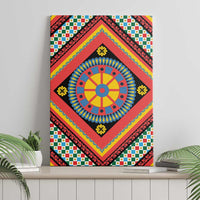 Sicily Italy Carretto Siciliano Canvas Wall Art Red Sicilian Cart Wheel Pattern