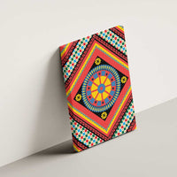 Sicily Italy Carretto Siciliano Canvas Wall Art Red Sicilian Cart Wheel Pattern