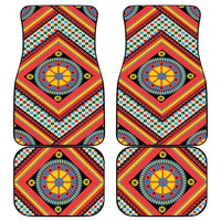 Sicily Italy Carretto Siciliano Car Mats Red Sicilian Cart Wheel Pattern