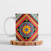 Sicily Italy Carretto Siciliano Ceramic Mug Red Sicilian Cart Wheel Pattern