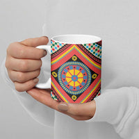 Sicily Italy Carretto Siciliano Ceramic Mug Red Sicilian Cart Wheel Pattern