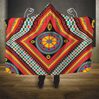 Sicily Italy Carretto Siciliano Hooded Blanket Red Sicilian Cart Wheel Pattern
