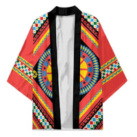 Sicily Italy Carretto Siciliano Kimono Red Sicilian Cart Wheel Pattern