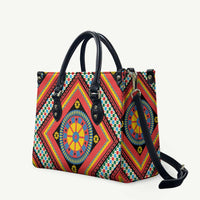 Sicily Italy Carretto Siciliano Leather Bag Red Sicilian Cart Wheel Pattern