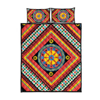 Sicily Italy Carretto Siciliano Quilt Bed Set Red Sicilian Cart Wheel Pattern