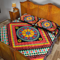 Sicily Italy Carretto Siciliano Quilt Bed Set Red Sicilian Cart Wheel Pattern