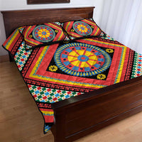 Sicily Italy Carretto Siciliano Quilt Bed Set Red Sicilian Cart Wheel Pattern