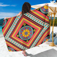 Sicily Italy Carretto Siciliano Sarong Red Sicilian Cart Wheel Pattern