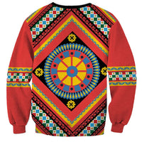 Sicily Italy Carretto Siciliano Sweatshirt Red Sicilian Cart Wheel Pattern
