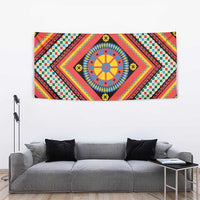 Sicily Italy Carretto Siciliano Tapestry Red Sicilian Cart Wheel Pattern