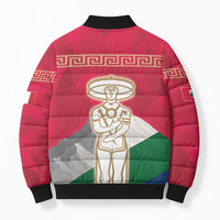 Italy Abruzzo Bomber Puffer Jacket Emblem With Flag Style - Wonder Print Shop