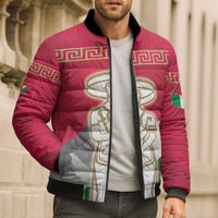 Italy Abruzzo Bomber Puffer Jacket Emblem With Flag Style - Wonder Print Shop