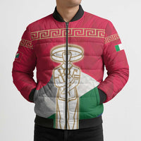 Italy Abruzzo Bomber Puffer Jacket Emblem With Flag Style - Wonder Print Shop