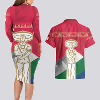 Italy Abruzzo Couples Matching Long Sleeve Bodycon Dress and Hawaiian Shirt Emblem With Flag Style LT19