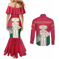 Italy Abruzzo Couples Matching Mermaid Dress and Long Sleeve Button Shirt Emblem With Flag Style LT19