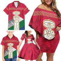 Italy Abruzzo Family Matching Off Shoulder Short Dress and Hawaiian Shirt Emblem With Flag Style LT19