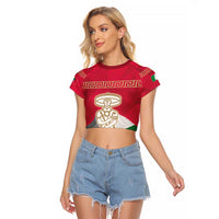 Italy Abruzzo Raglan Cropped T Shirt Emblem With Flag Style LT19