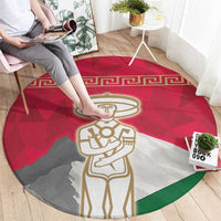 Italy Abruzzo Round Carpet Emblem With Flag Style - Wonder Print Shop
