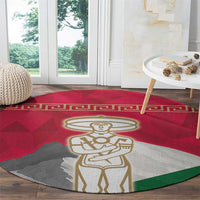 Italy Abruzzo Round Carpet Emblem With Flag Style - Wonder Print Shop