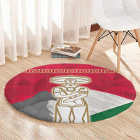 Italy Abruzzo Round Carpet Emblem With Flag Style - Wonder Print Shop
