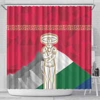 Italy Abruzzo Shower Curtain Emblem With Flag Style - Wonder Print Shop