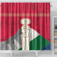 Italy Abruzzo Shower Curtain Emblem With Flag Style - Wonder Print Shop