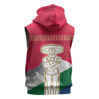 Italy Abruzzo Sleeveless Zip Hoodie Emblem With Flag Style - Wonder Print Shop