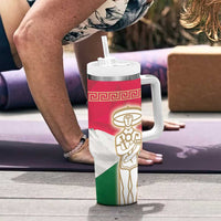 Italy Abruzzo Tumbler With Handle Emblem With Flag Style - Wonder Print Shop